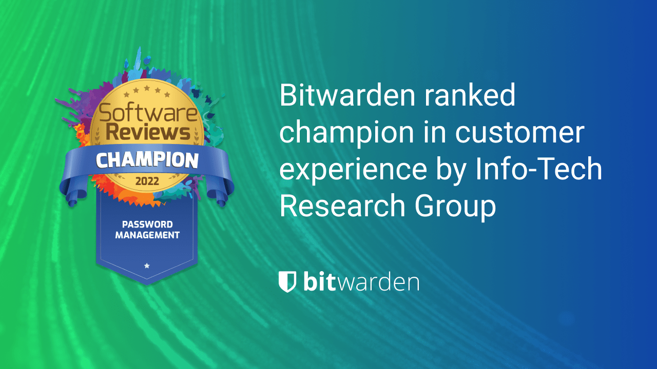 Bitwarden takes lead in customer experience industry ranking - Social card image