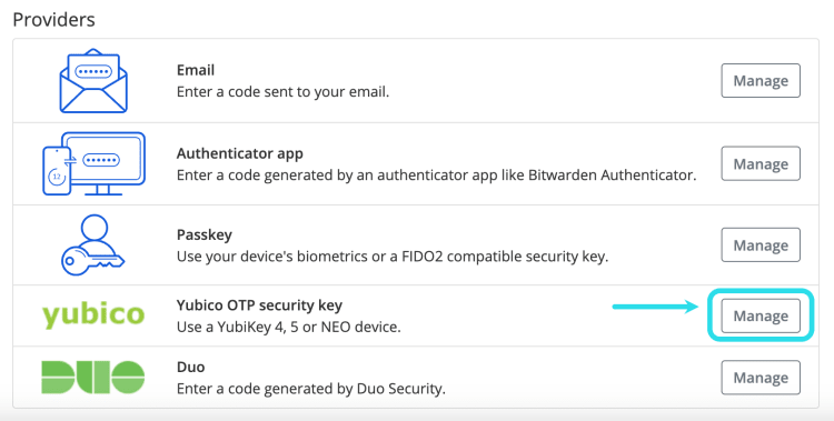 Sélectionnez le bouton Gérer