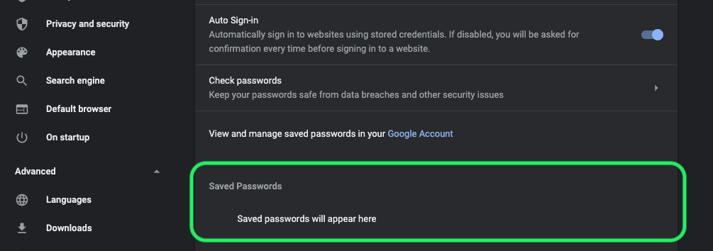 Mots de passe enregistrés sur Chrome 