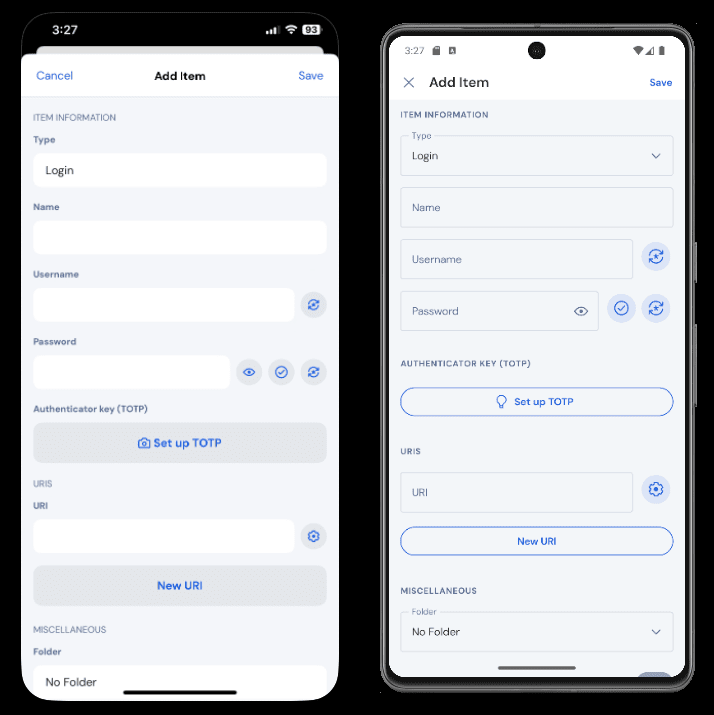 Add a login on mobile