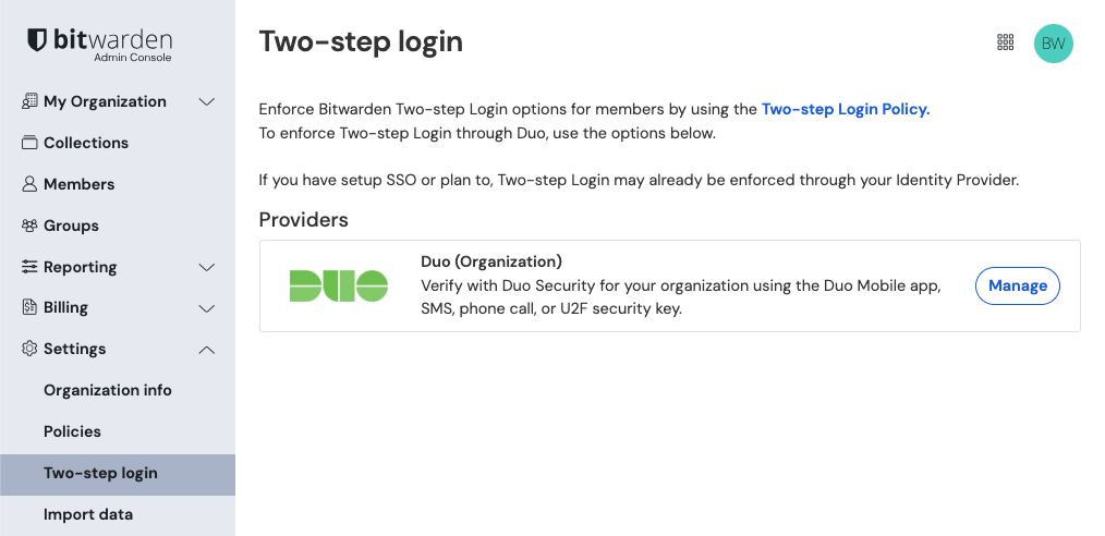 Manage Duo for organizations