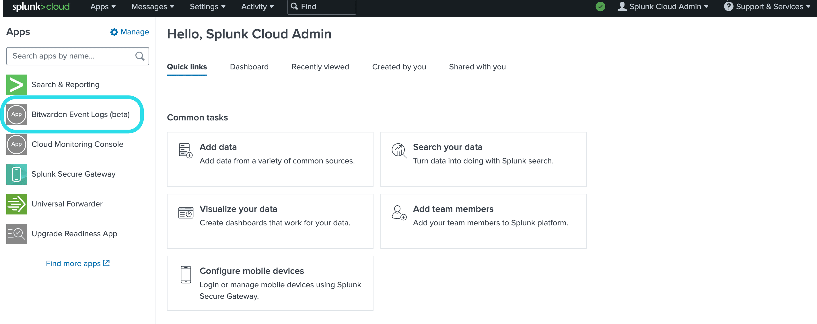 Splunk SIEM | Bitwarden Help Center