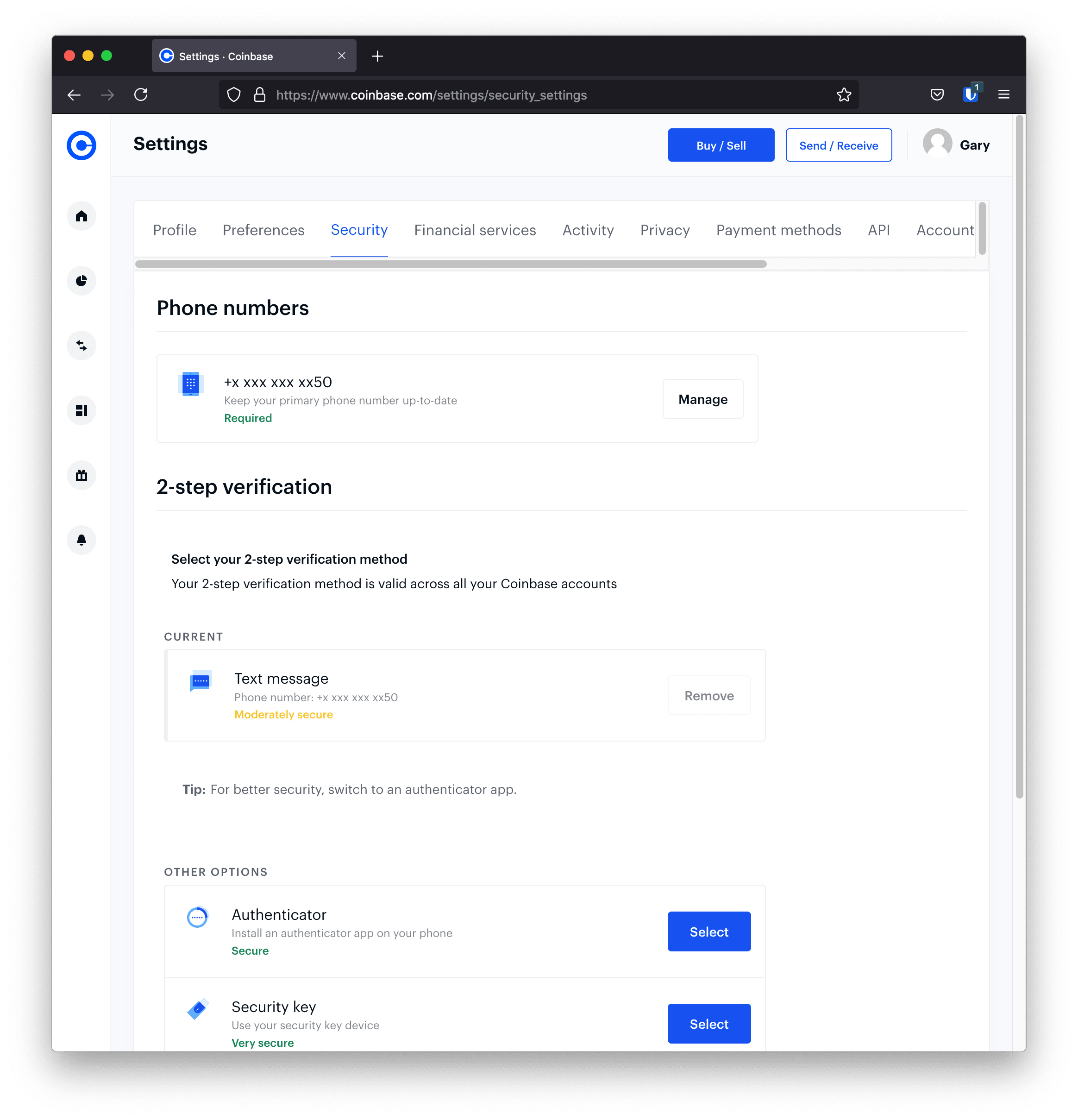 Moving from a phone number to an authentication app for two-step verification