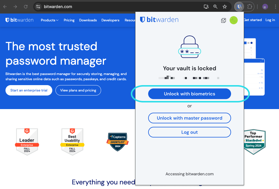 Mit biometrischen Daten entsperren