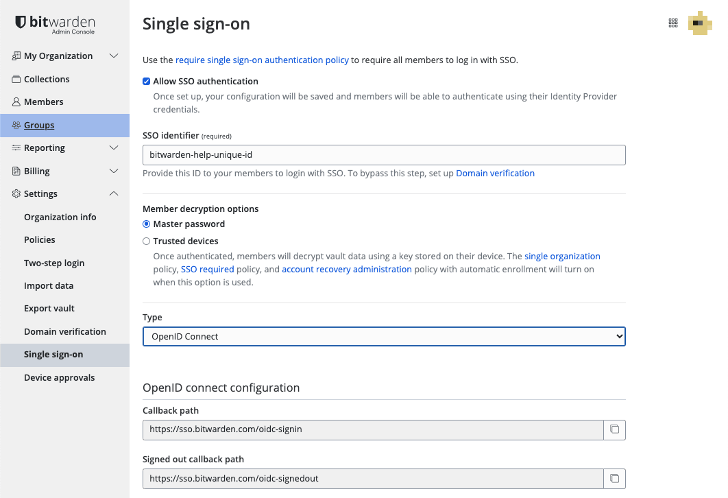 OIDC configuration