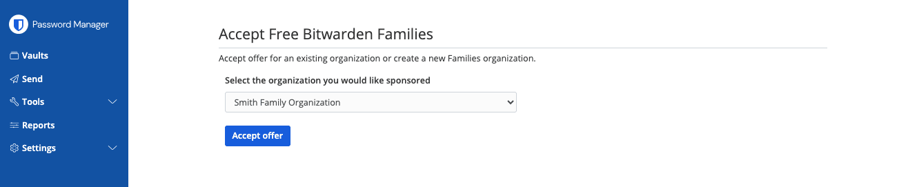 Bestehende Familien-Organisation