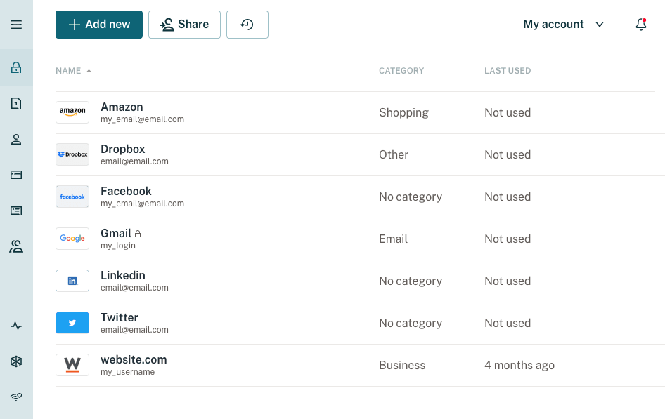 Exporteren vanuit Dashlane