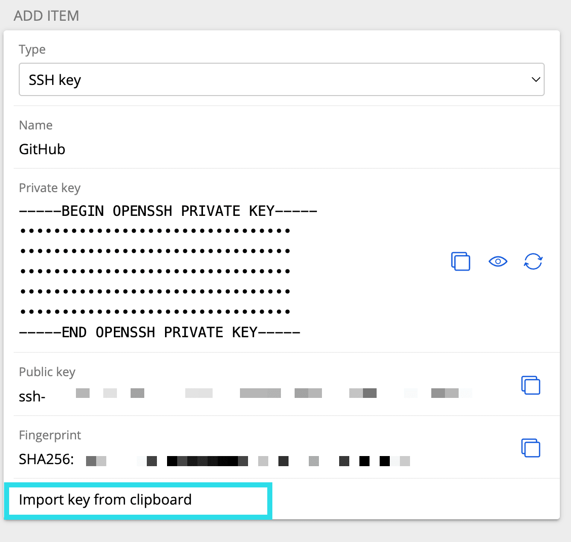 Import SSH key on desktop client