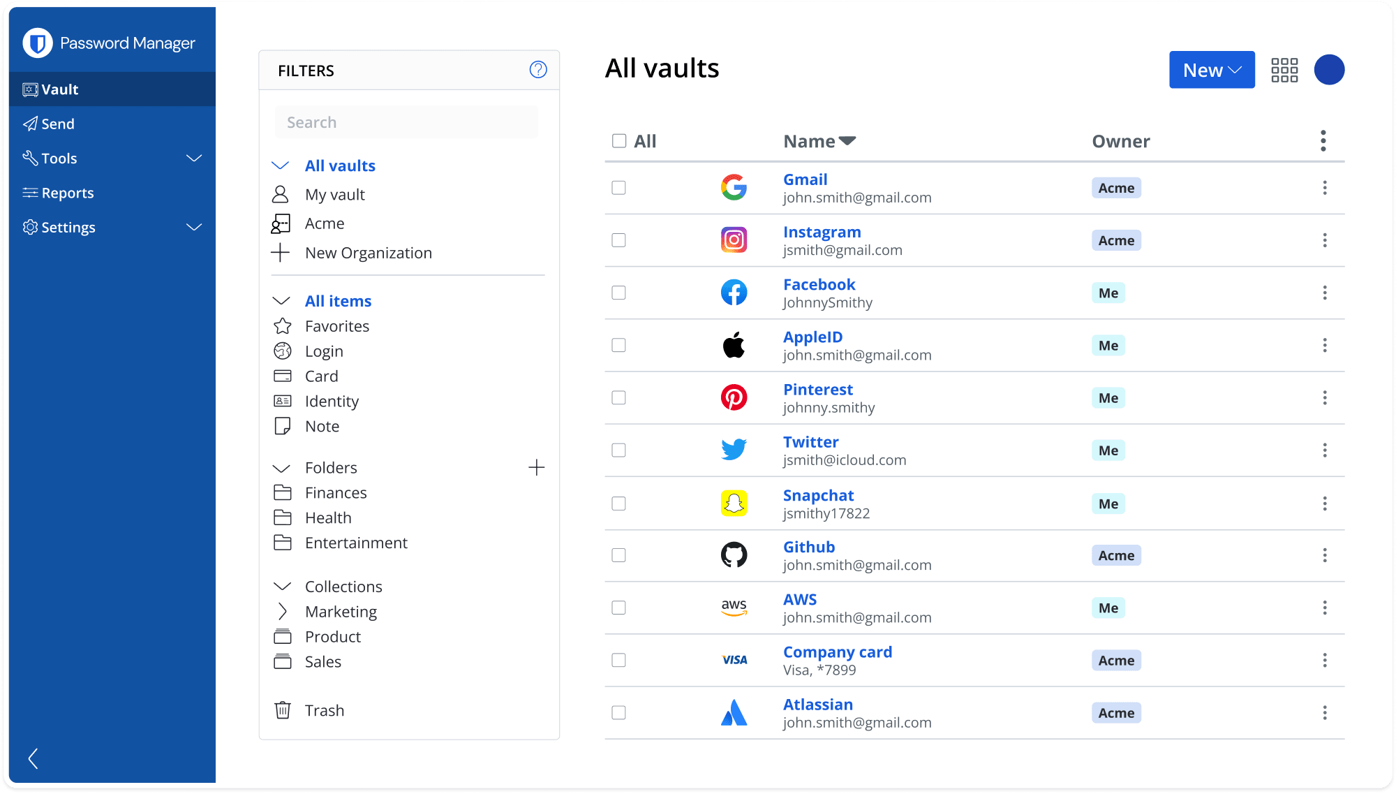 Bitwarden Web UI Figure 1 - Bitwarden Web UI Figure 1