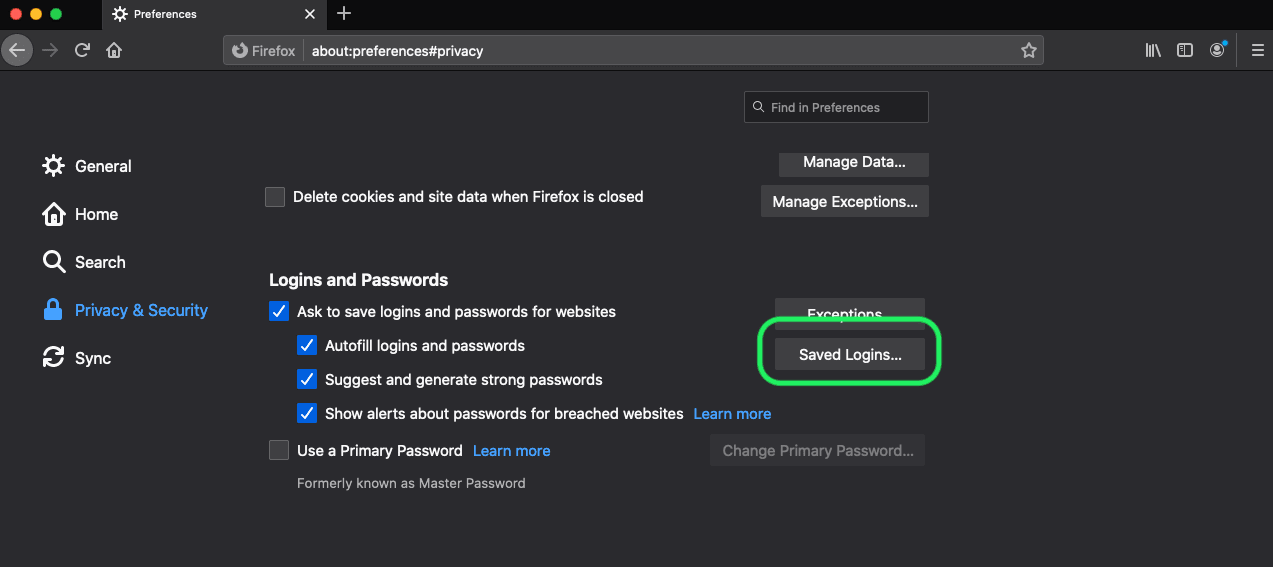 Firefox Saved Logins 