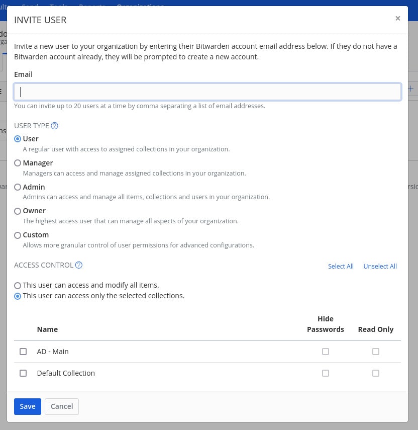 Figure 6: Inviting a team member to access your new Collection - Figure 6