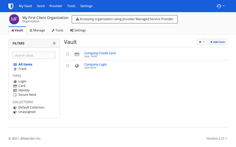 Accessing a Client Organization