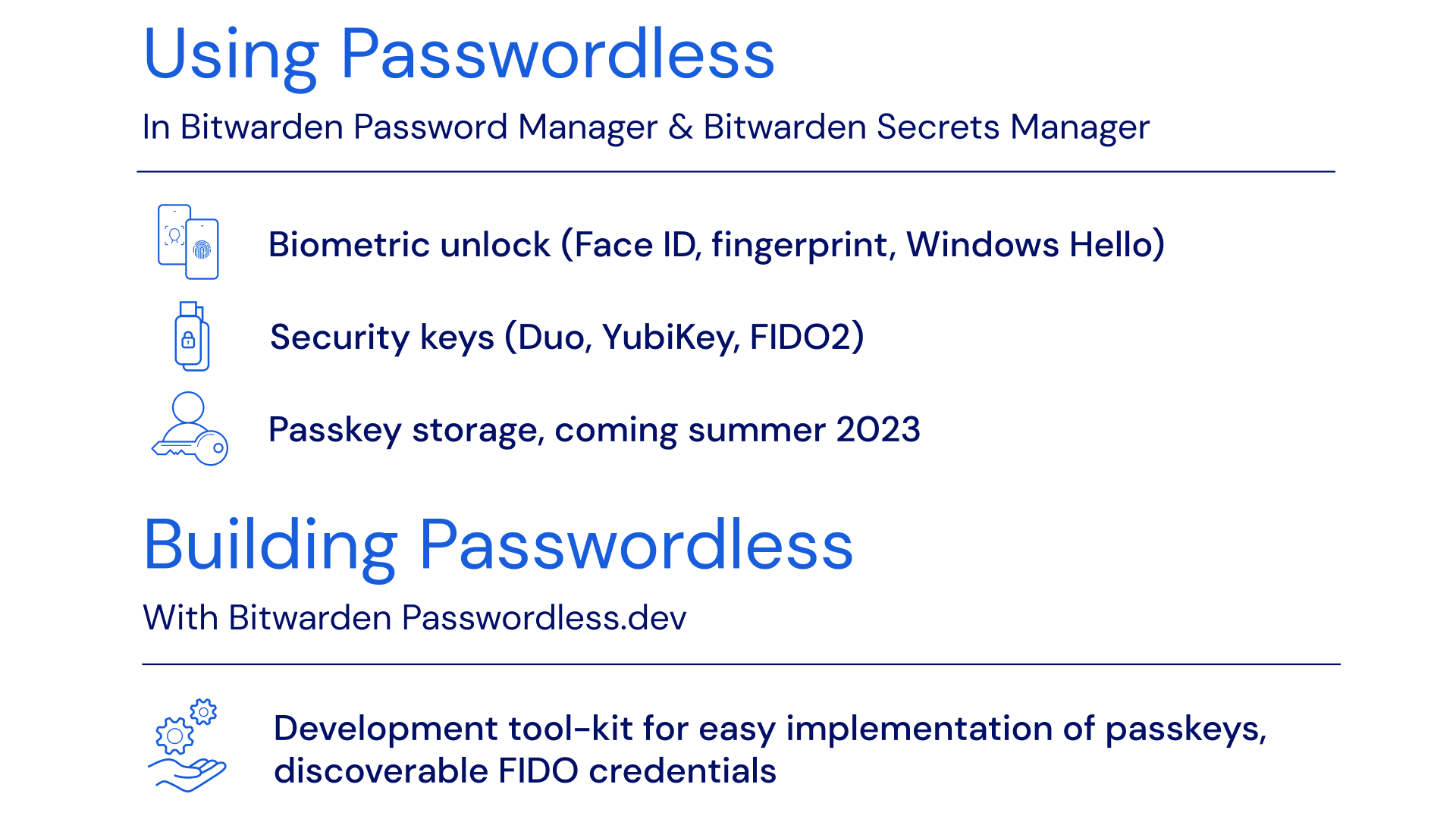 Passwordless innovations across the Bitwarden product portfolio