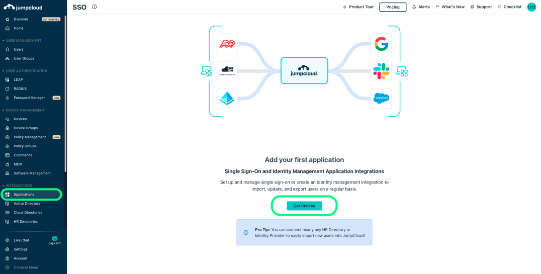 Crear aplicación Bitwarden Jumpcloud