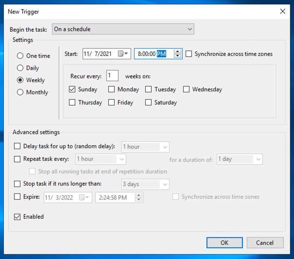 Using Task Scheduler