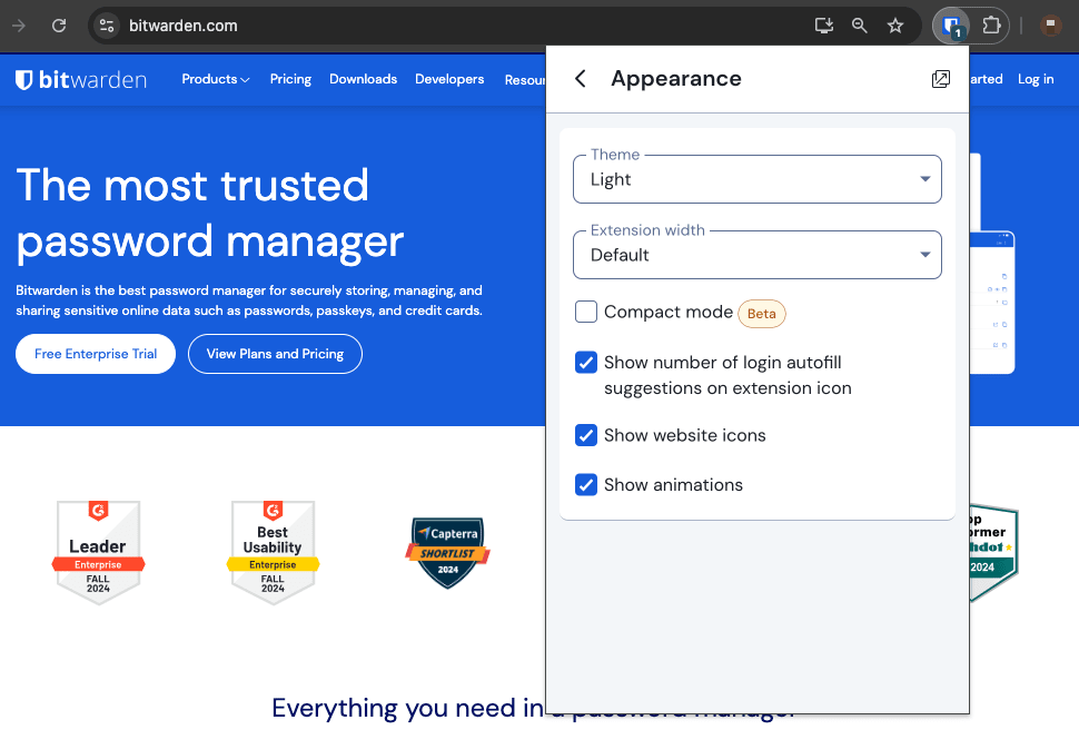 Select theme browser ext