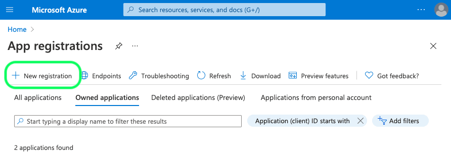 App-Registrierung erstellen 