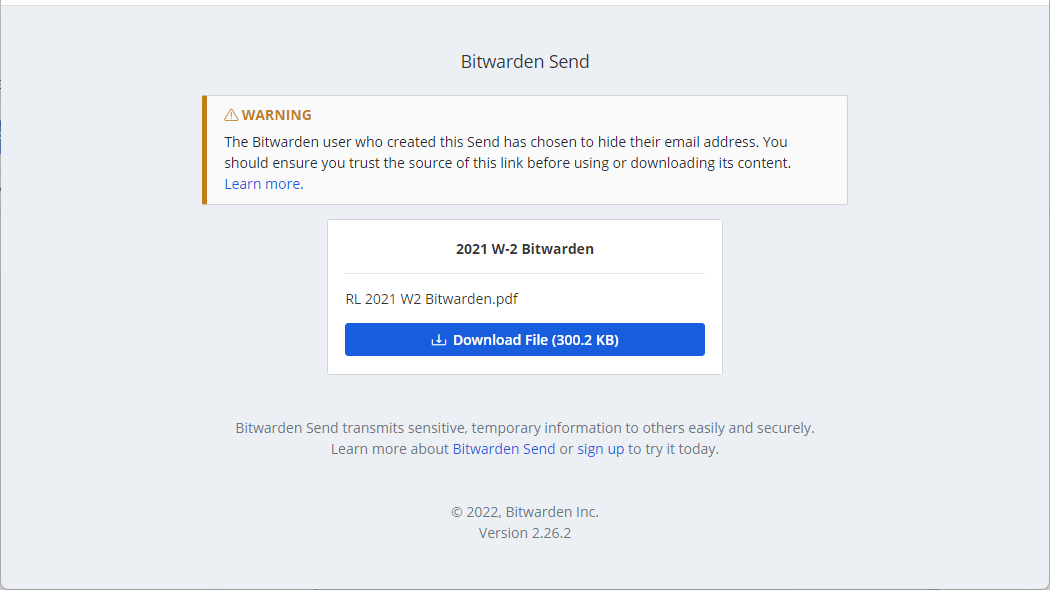 Download a Bitwarden Send