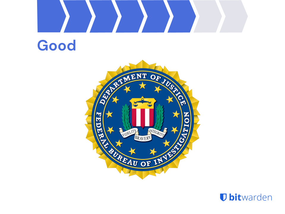 Évaluation par Bitwarden de la sécurité des mots de passe du FBI