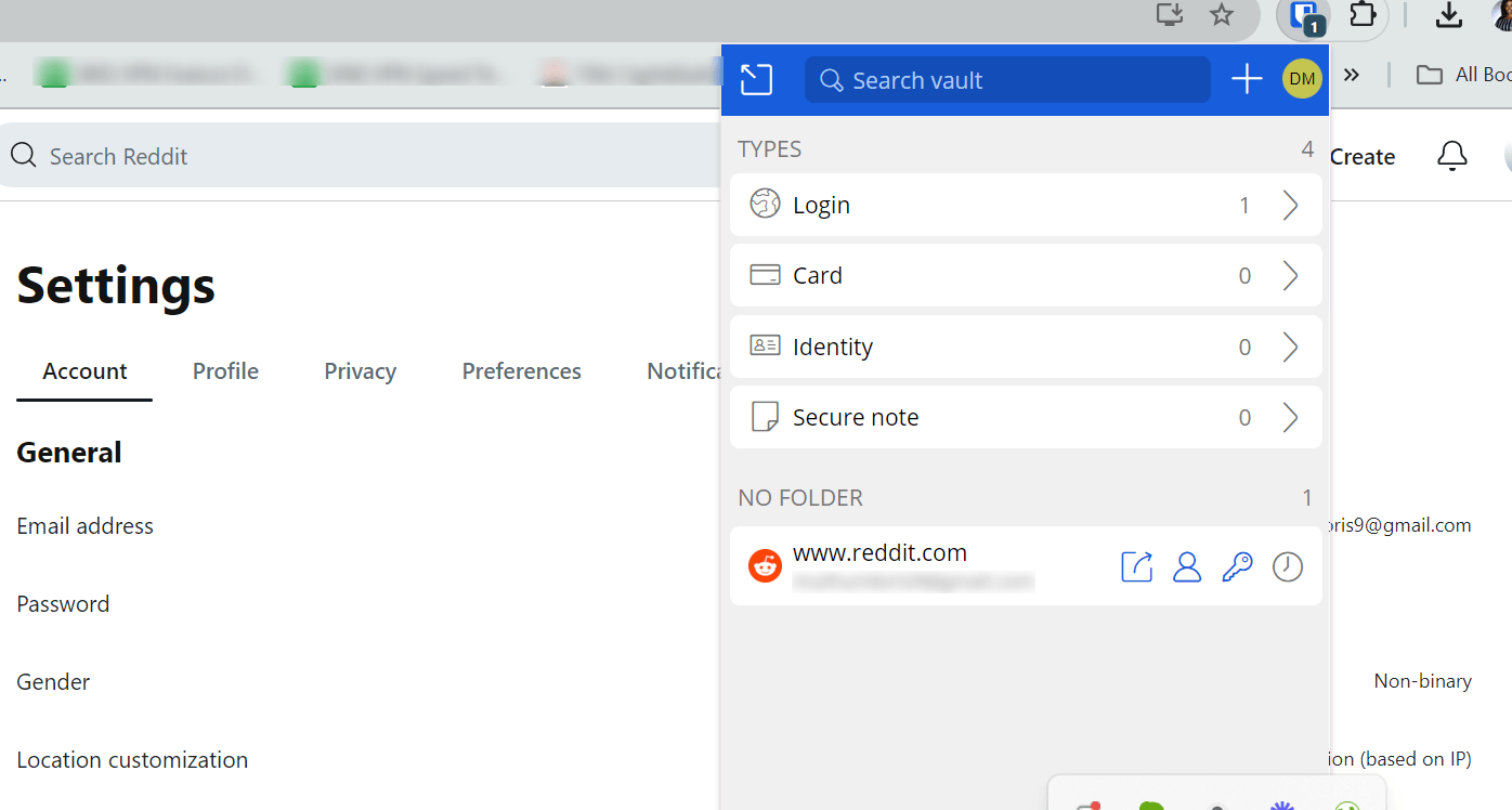Open your Bitwarden vault