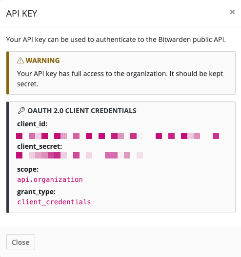 Organisatie api info