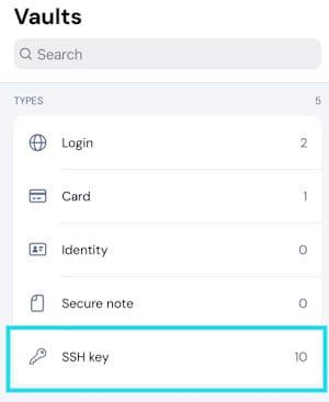 Mobile SSH key vault