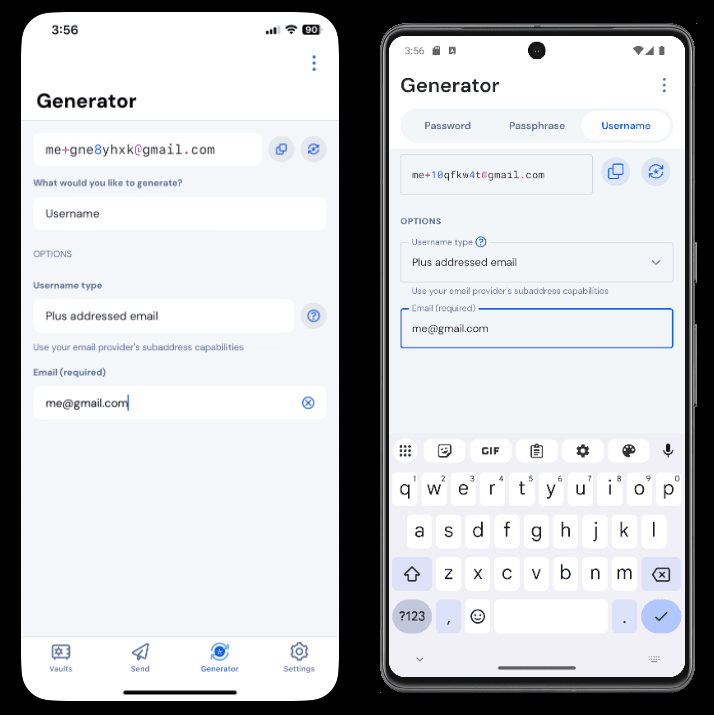 Username generator on mobile