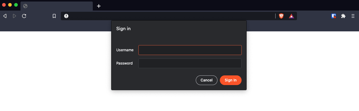 Basis Auth prompt 