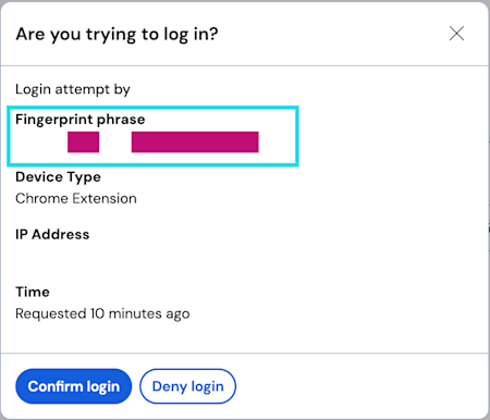 Confirm fingerprint web app