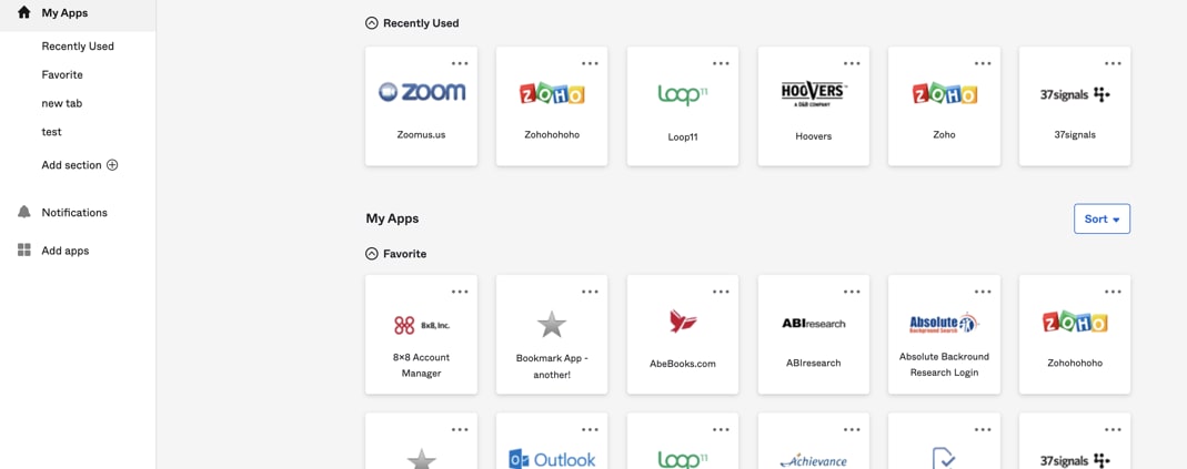Okta app dashboard (source: Okta.com)