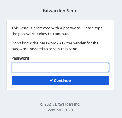 Receiving a password-protected Send