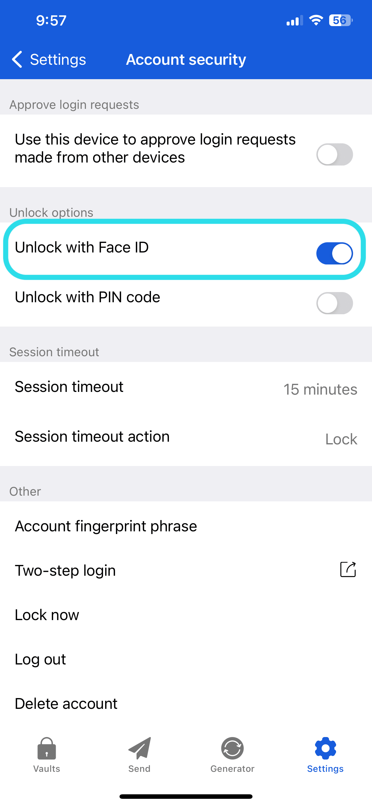 Enable Face ID in iOS