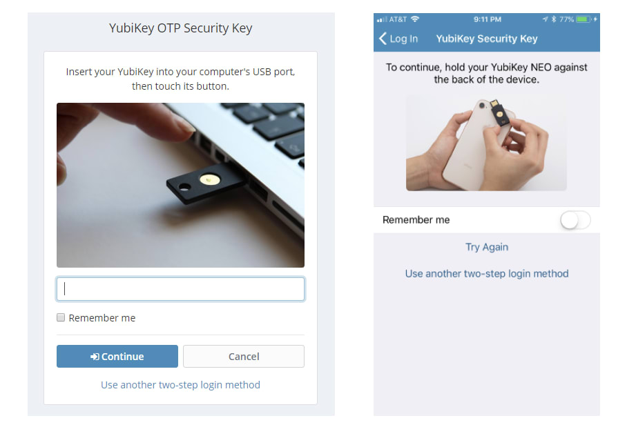 Solicitud de YubiKey