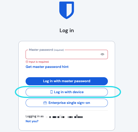 Log in with a device