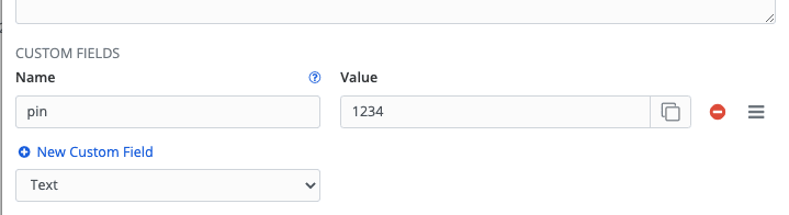 Custom Fields in Web Vault