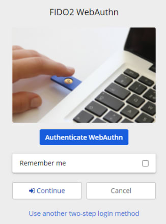 FIDO2 two-step authentication on Windows desktop client