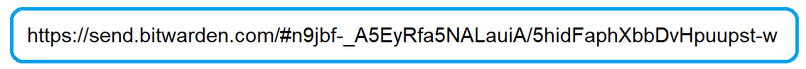 Copy the Send link to the clipboard and get it to your recipient. - Bitwarden Send Link