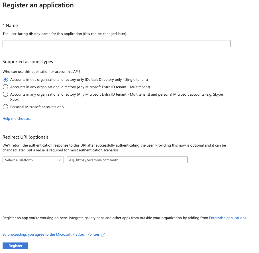 URI-Umleitung registrieren