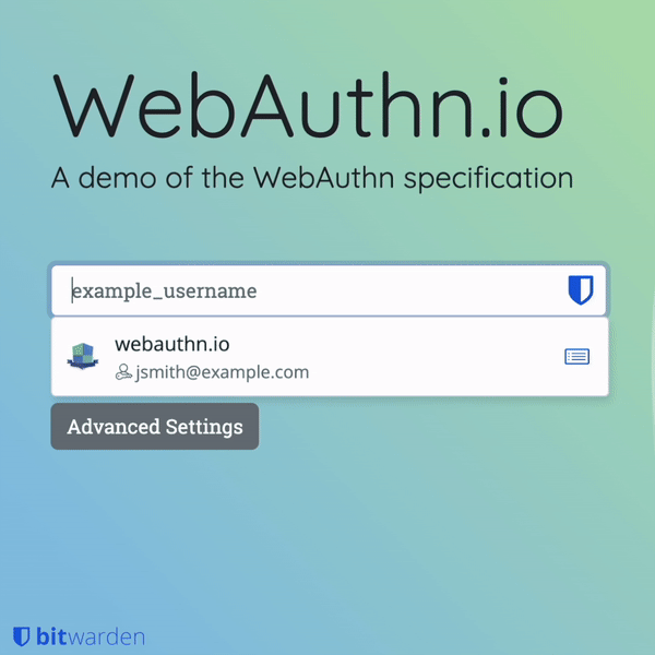 Bitwarden autofill passkeys