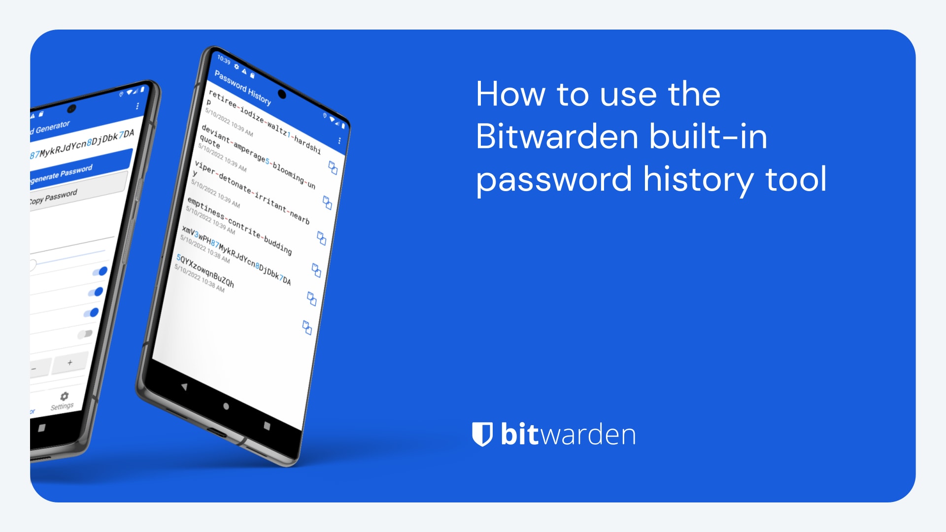 How to use the Bitwarden built-in password history tool