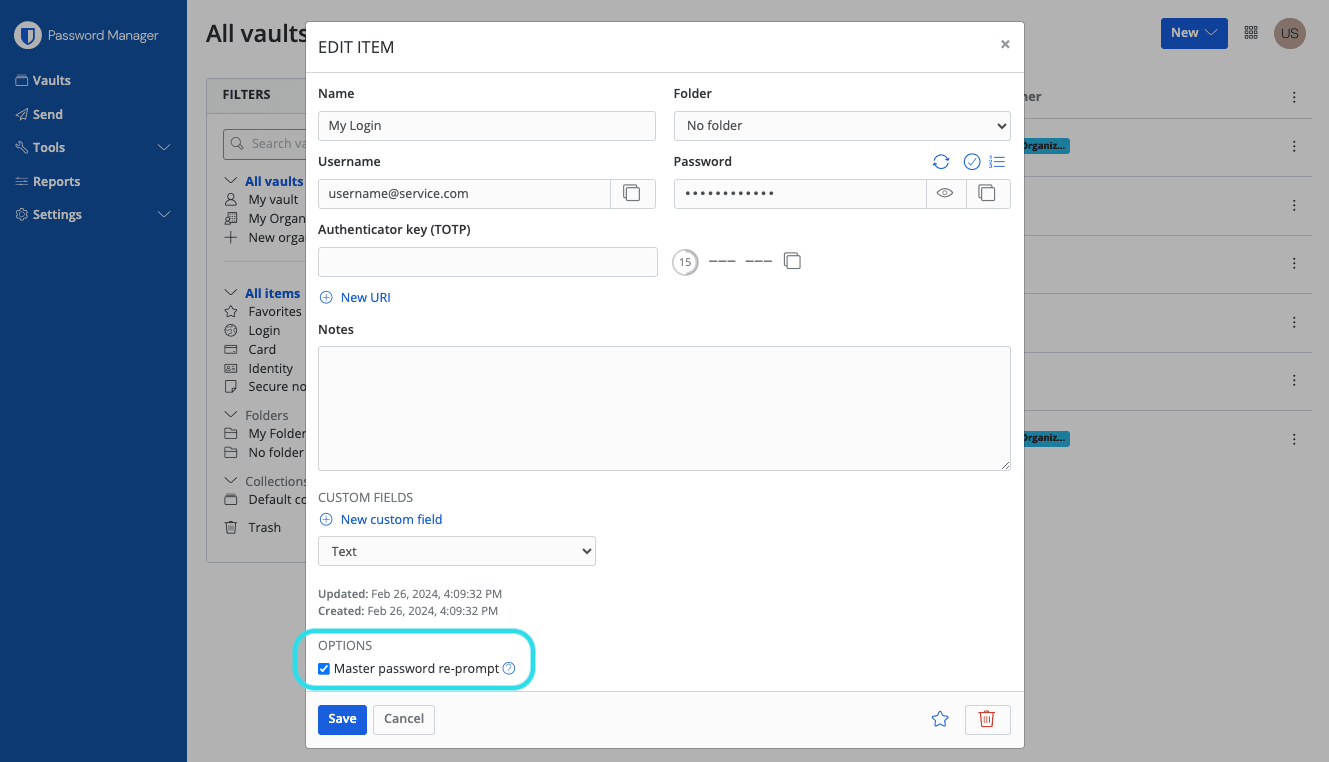 Master password re-prompt 