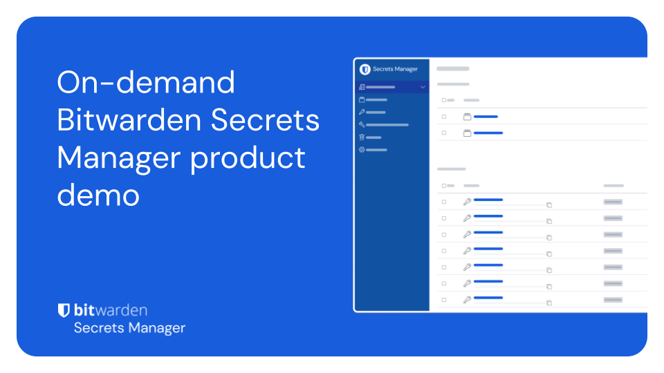 On-demand Bitwarden Secrets Manager product demo | Bitwarden