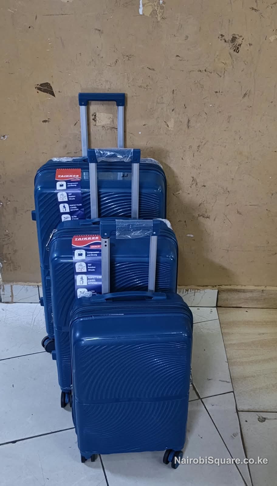 3 in 1 Unbreakable PP Suitcases Size 4 with 360° Spinner Wheels – 3 Piece Set