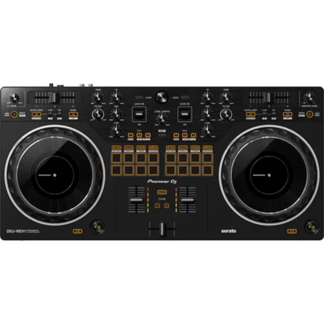 Pioneer DJ DDJ-REV1 2-channel DJ controller.