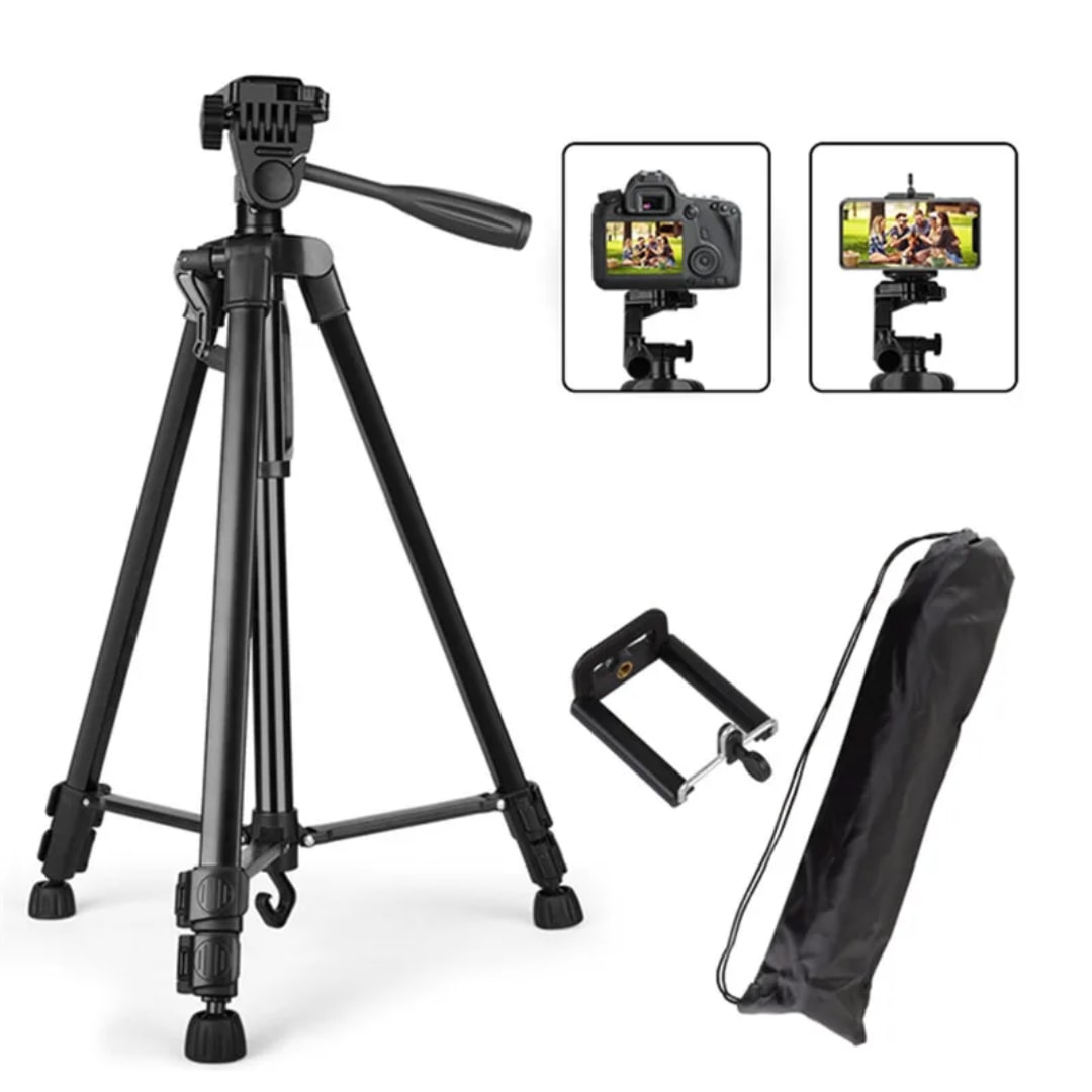 Professional Adjustable Camera Tripod Stand with Phone Holder
