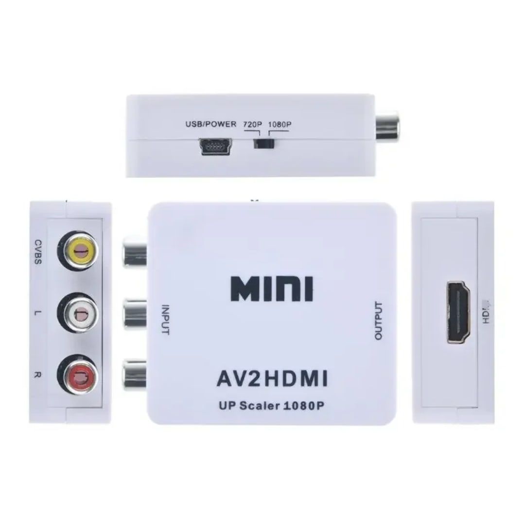 Mini RCA AV to HDMI Converter 1080P | Retro Console to HDTV Adapter