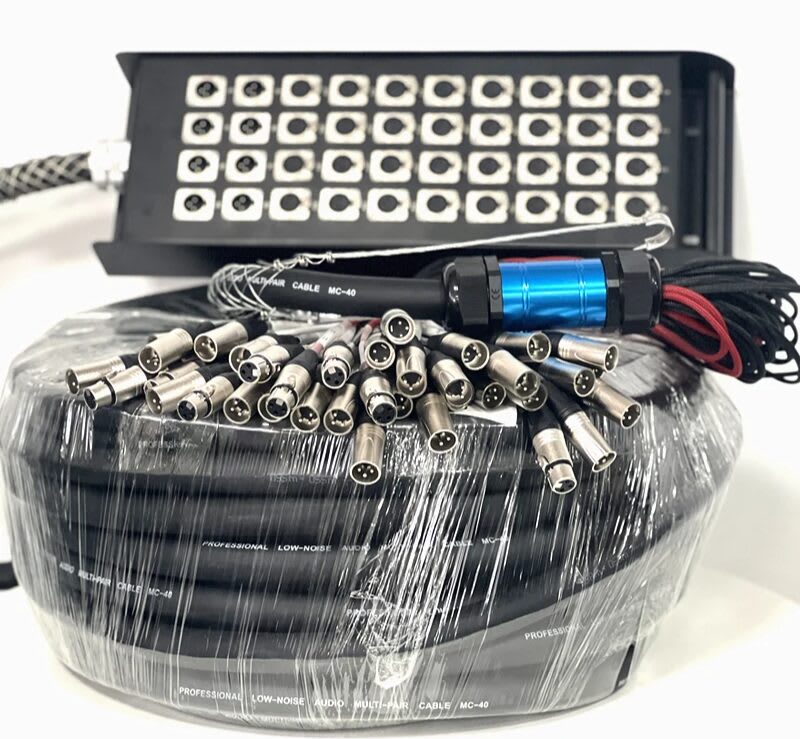 32 Channel Stage Box Snake Cable 50m - Professional XLR Multicore