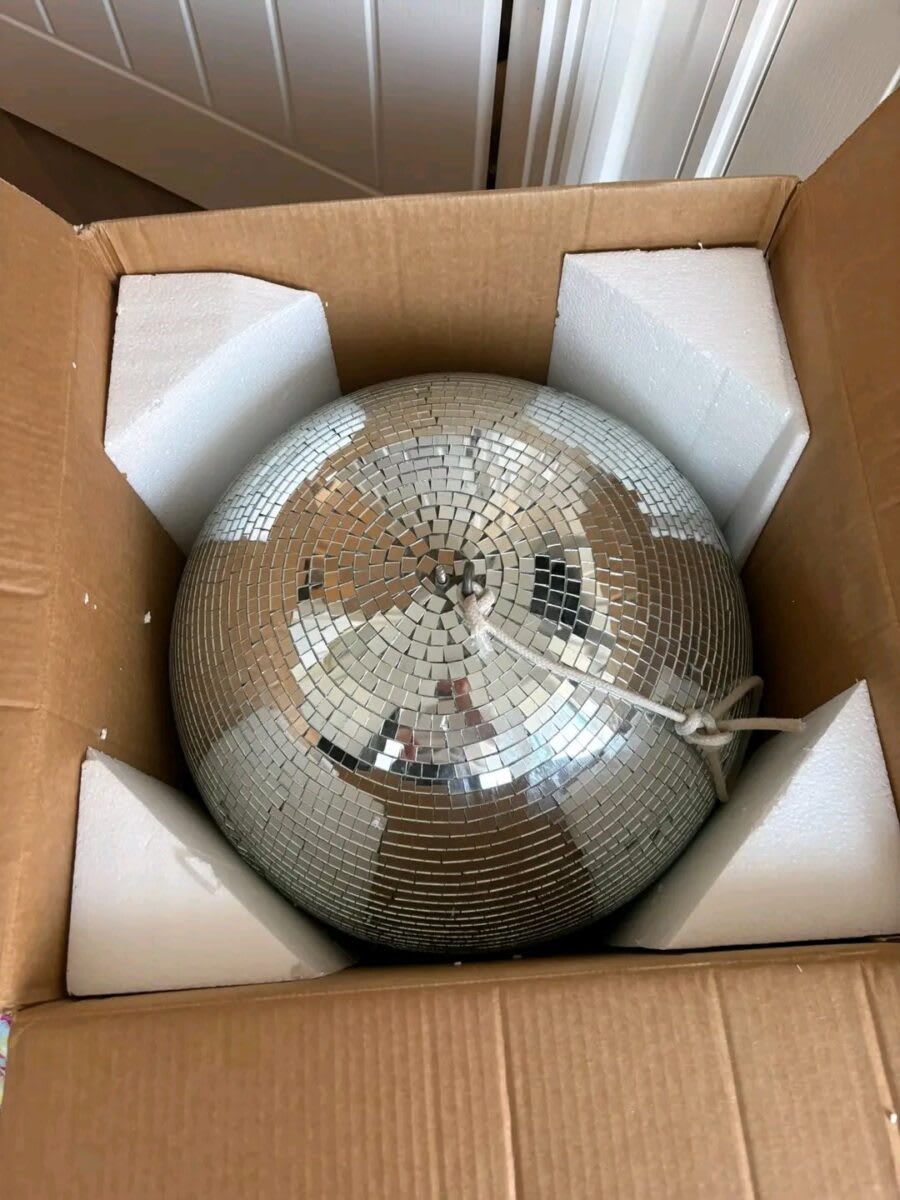 Silver Mirror Disco Ball - Reflective Glass Party & Event Decor