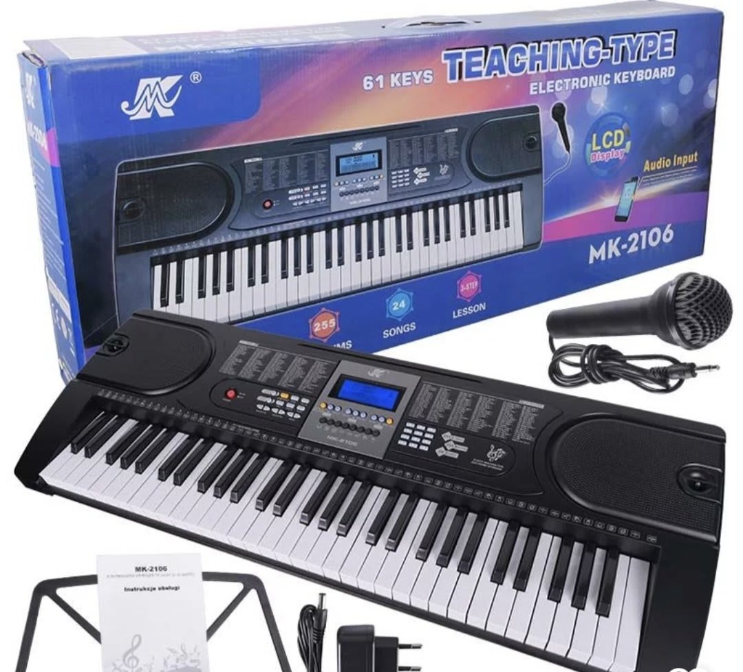 MK-2106 61-Key Electronic Teaching Keyboard | Beginner Piano