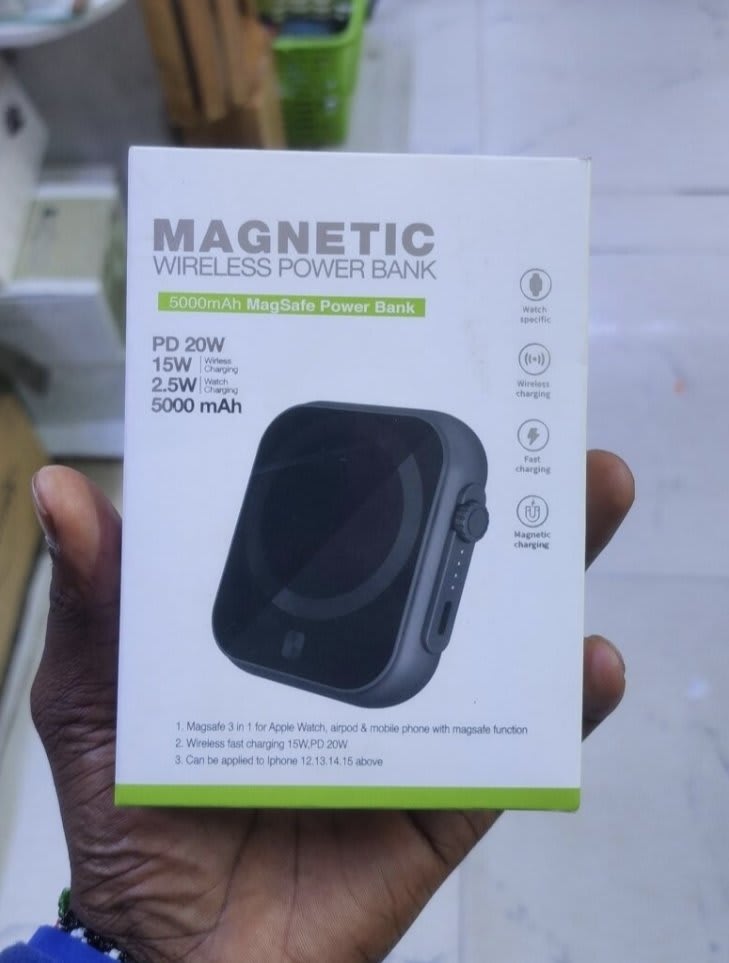 3-in-1 Magnetic Wireless Power Bank | 5000mAh Portable Charger